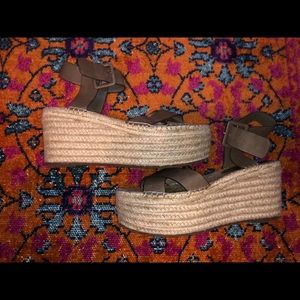 Marc Fisher LTD brown platform sandals